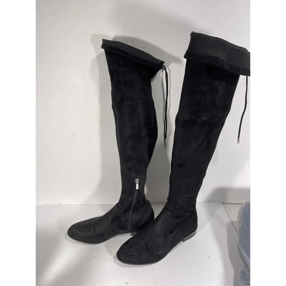 Marc Fisher Womens Black Tall Knee High Boots Shoes 8 Medium (M) Qmhumor2 Suede‎